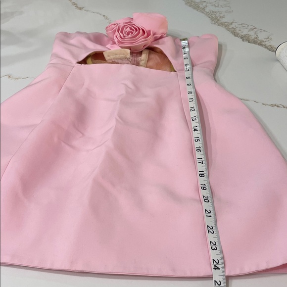 Pink Strapless Cutout Flower Front Mini Dress | L - Picture 17 of 17